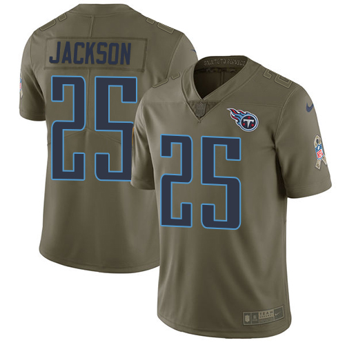 Nike Titans #25 Adoree' Jackson Olive Men's Stitched NFL Limited Salute to Service Jersey